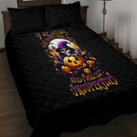 Pumpkin Witch Skull Quilt Bed Set In My Defense The Moon Was Full And I Was Left Unsupervided - Wonder Print Shop