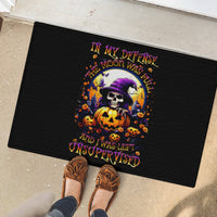 Pumpkin Witch Skull Rubber Doormat In My Defense The Moon Was Full And I Was Left Unsupervided - Wonder Print Shop