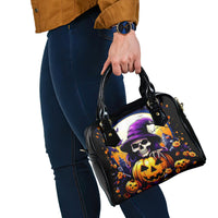 Pumpkin Witch Skull Shoulder Handbag In My Defense The Moon Was Full And I Was Left Unsupervided