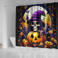 Pumpkin Witch Skull Shower Curtain In My Defense The Moon Was Full And I Was Left Unsupervided