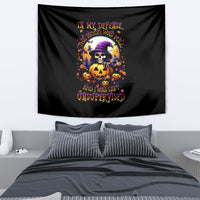 Pumpkin Witch Skull Tapestry In My Defense The Moon Was Full And I Was Left Unsupervided - Wonder Print Shop