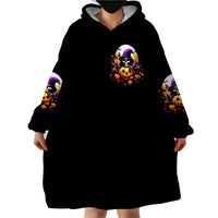 Pumpkin Witch Skull Wearable Blanket Hoodie In My Defense The Moon Was Full And I Was Left Unsupervided - Wonder Print Shop