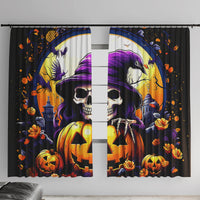 Pumpkin Witch Skull Window Curtain In My Defense The Moon Was Full And I Was Left Unsupervided - Wonder Print Shop