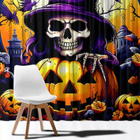 Pumpkin Witch Skull Window Curtain In My Defense The Moon Was Full And I Was Left Unsupervided - Wonder Print Shop