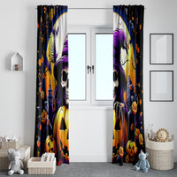 Pumpkin Witch Skull Window Curtain In My Defense The Moon Was Full And I Was Left Unsupervided - Wonder Print Shop