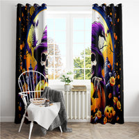 Pumpkin Witch Skull Window Curtain In My Defense The Moon Was Full And I Was Left Unsupervided - Wonder Print Shop