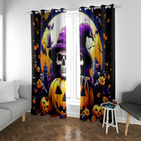 Pumpkin Witch Skull Window Curtain In My Defense The Moon Was Full And I Was Left Unsupervided - Wonder Print Shop