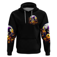 Pumpkin Witch Skull Zip Hoodie In My Defense The Moon Was Full And I Was Left Unsupervided - Wonder Print Shop