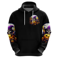 Pumpkin Witch Skull Zip Hoodie In My Defense The Moon Was Full And I Was Left Unsupervided - Wonder Print Shop