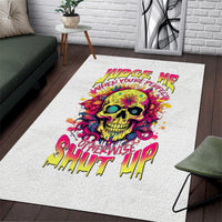 Flower Skull Area Rug Judge Me When You're Perfect Otherwise Shut Up - Wonder Print Shop