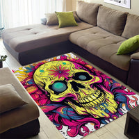 Flower Skull Area Rug Judge Me When You're Perfect Otherwise Shut Up - Wonder Print Shop
