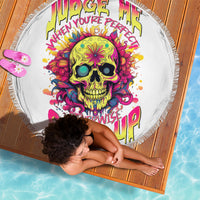 Flower Skull Beach Blanket Judge Me When You're Perfect Otherwise Shut Up - Wonder Print Shop