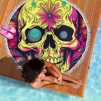 Flower Skull Beach Blanket Judge Me When You're Perfect Otherwise Shut Up - Wonder Print Shop