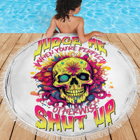 Flower Skull Beach Blanket Judge Me When You're Perfect Otherwise Shut Up - Wonder Print Shop