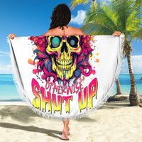 Flower Skull Beach Blanket Judge Me When You're Perfect Otherwise Shut Up - Wonder Print Shop