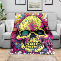Flower Skull Blanket Judge Me When You're Perfect Otherwise Shut Up