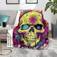 Flower Skull Blanket Judge Me When You're Perfect Otherwise Shut Up