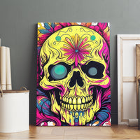 Flower Skull Canvas Wall Art Judge Me When You're Perfect Otherwise Shut Up - Wonder Print Shop