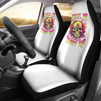 Flower Skull Car Seat Cover Judge Me When You're Perfect Otherwise Shut Up - Wonder Print Shop