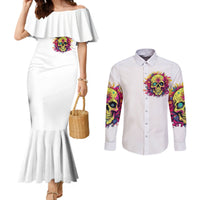 flower-skull-couples-matching-mermaid-dress-and-long-sleeve-button-shirts-judge-me-when-you-re-perfect-otherwise-shut-up