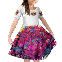 Flower Skull Family Matching Off Shoulder Short Dress and Hawaiian Shirt Judge Me When You're Perfect Otherwise Shut Up - Wonder Print Shop