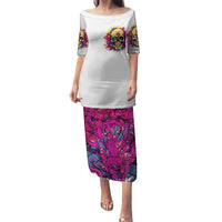 Flower Skull Family Matching Puletasi and Hawaiian Shirt Judge Me When You're Perfect Otherwise Shut Up - Wonder Print Shop