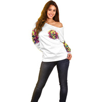 Flower Skull Off Shoulder Sweater Judge Me When You 're Perfect Otherwise Shut Up - Wonder Print Shop
