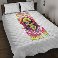 Flower Skull Quilt Bed Set Judge Me When You're Perfect Otherwise Shut Up - Wonder Print Shop