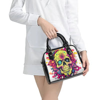 Flower Skull Shoulder Handbag Judge Me When You're Perfect Otherwise Shut Up