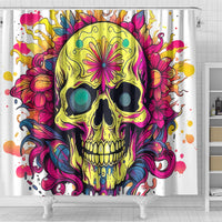 Flower Skull Shower Curtain Judge Me When You're Perfect Otherwise Shut Up