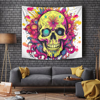 Flower Skull Tapestry Judge Me When You're Perfect Otherwise Shut Up - Wonder Print Shop