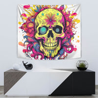 Flower Skull Tapestry Judge Me When You're Perfect Otherwise Shut Up - Wonder Print Shop