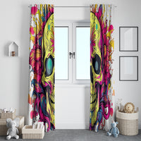 Flower Skull Window Curtain Judge Me When You're Perfect Otherwise Shut Up - Wonder Print Shop