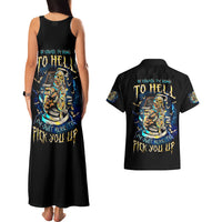 Mummy Skull Couples Matching Tank Maxi Dress and Hawaiian Shirt I'm Going To Hell to Pick You Up - Wonder Print Shop