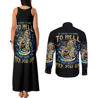 Mummy Skull Couples Matching Tank Maxi Dress and Long Sleeve Button Shirts I'm Going To Hell to Pick You Up - Wonder Print Shop