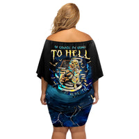 Mummy Skull Family Matching Off Shoulder Short Dress and Hawaiian Shirt I'm Going To Hell to Pick You Up - Wonder Print Shop