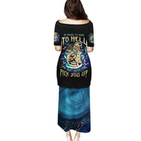 Mummy Skull Family Matching Puletasi and Hawaiian Shirt I'm Going To Hell to Pick You Up - Wonder Print Shop