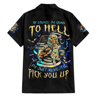 Mummy Skull Family Matching Short Sleeve Bodycon Dress and Hawaiian Shirt I'm Going To Hell to Pick You Up - Wonder Print Shop