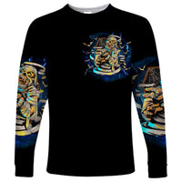 Mummy Skull Long Sleeve Shirt I'm Going To Hell to Pick You Up - Wonder Print Shop