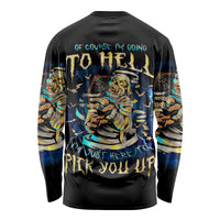 Mummy Skull Long Sleeve Shirt I'm Going To Hell to Pick You Up - Wonder Print Shop