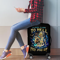 Mummy Skull Luggage Cover I'm Going To Hell to Pick You Up - Wonder Print Shop