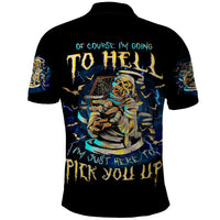 Mummy Skull Polo Shirt I'm Going To Hell to Pick You Up - Wonder Print Shop