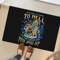 Mummy Skull Rubber Doormat I'm Going To Hell to Pick You Up - Wonder Print Shop