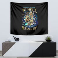 Mummy Skull Tapestry I'm Going To Hell to Pick You Up - Wonder Print Shop