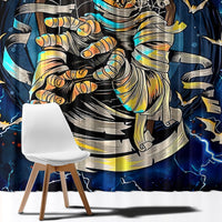 Mummy Skull Window Curtain I'm Going To Hell to Pick You Up - Wonder Print Shop