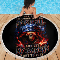 American Skull Beach Blanket One Day I Gonna Fuck It All - Wonder Print Shop