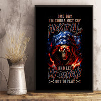 American Skull Canvas Wall Art One Day I Gonna Fuck It All - Wonder Print Shop