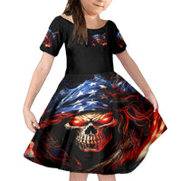 American Skull Family Matching Off Shoulder Long Sleeve Dress and Hawaiian Shirt One Day I Gonna Fuck It All - Wonder Print Shop