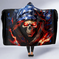 American Skull Hooded Blanket One Day I Gonna Fuck It All