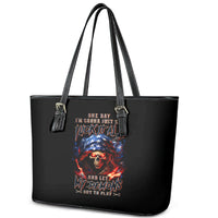 American Skull Leather Tote Bag One Day I Gonna Fuck It All - Wonder Print Shop